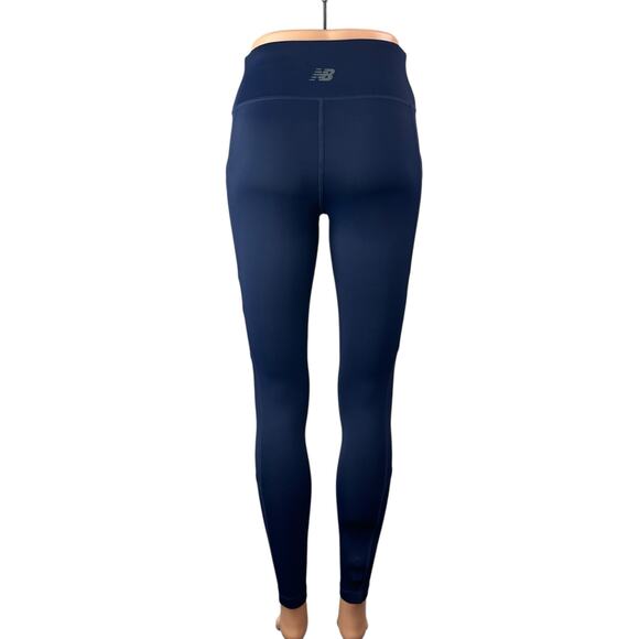 New Balance Harmony Pocket Blue High Waist Activewear Skinny Leggings Pants Sz S - Picture 3 of 5